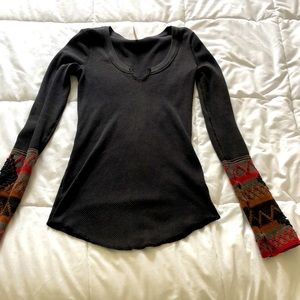 Free People Waffle Shirt